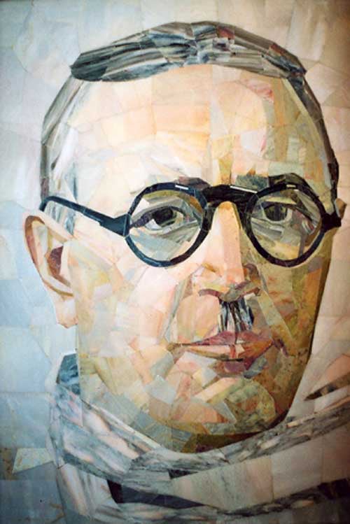 Ü.Hacıbəylinin portreti. Rəssam - O.Şixaliyev