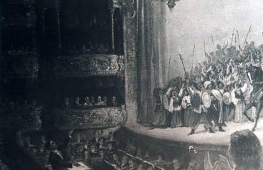 Fotoreproduksiya. Moskva, Koroğlu operasının tamaşası Böyülk teatrda