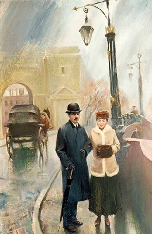 Ü.Hacıbəyli və Məleykə xanım Peterburqda