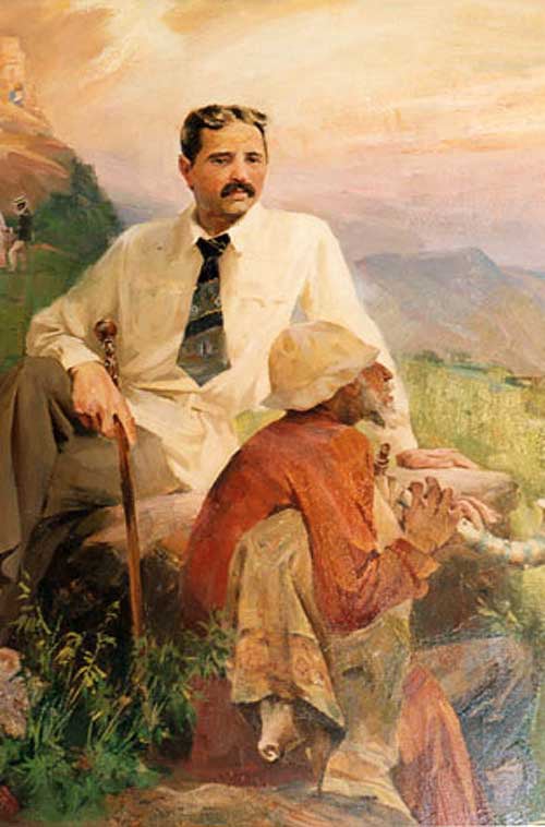 Ü.Hacıbəyli Koroğlu haqqında dastan dinləyir